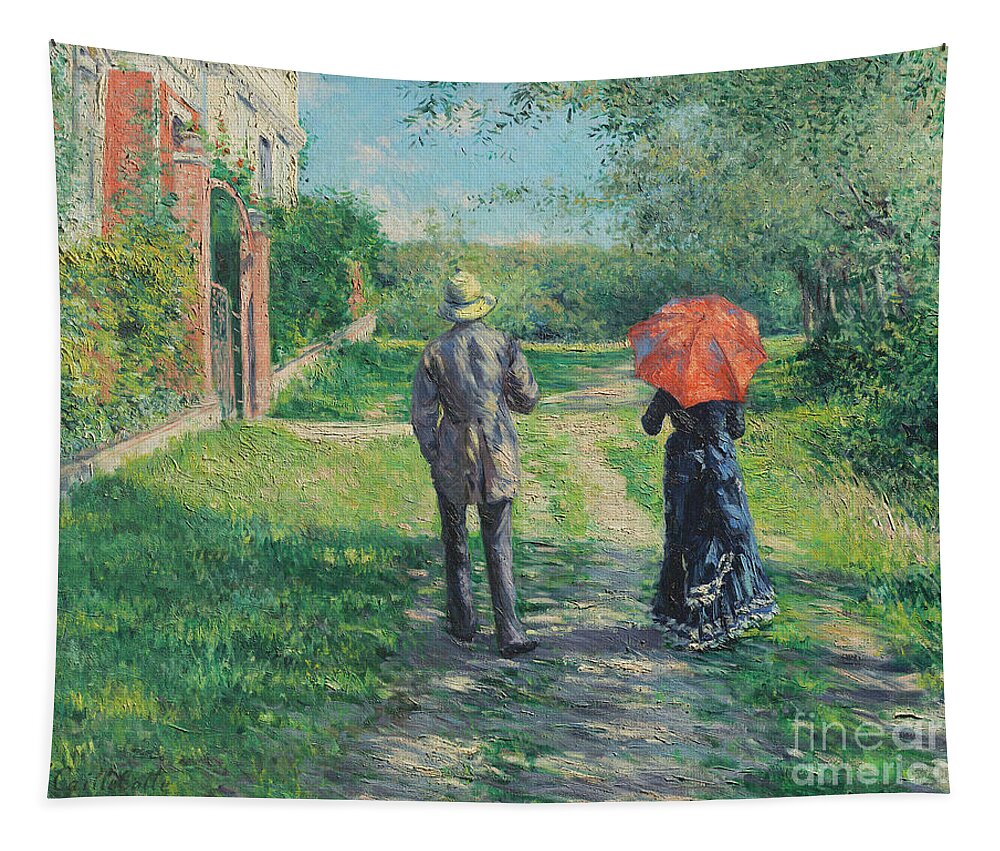 Gustave Caillebotte Tapestry featuring the photograph The Path Uphill by Gustave Caillebotte