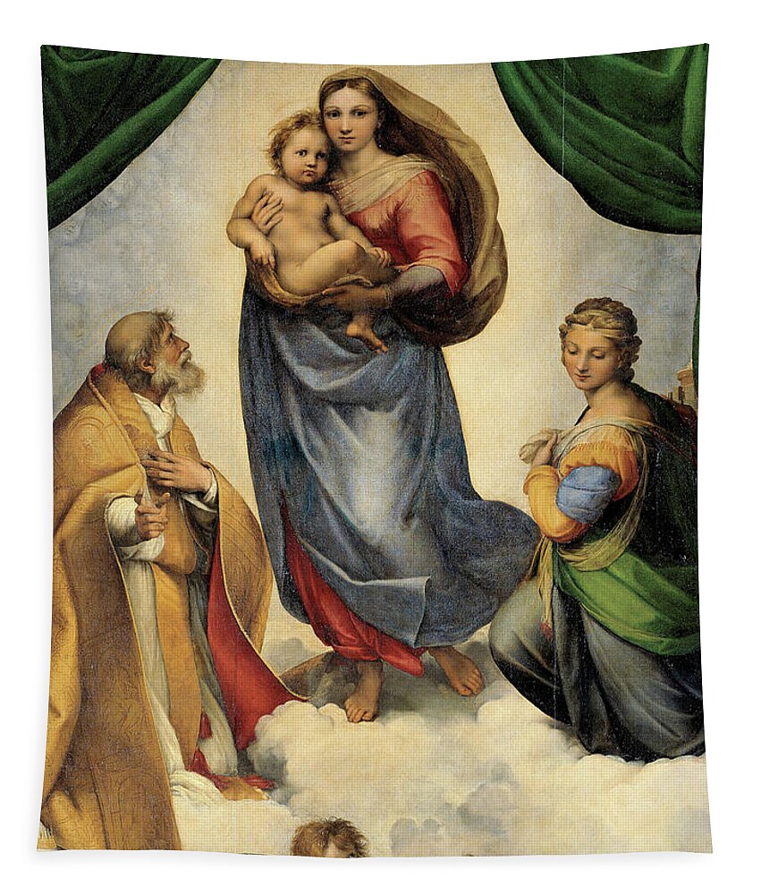 Raphael Tapestry featuring the painting The Sistine Madonna by Raphael
