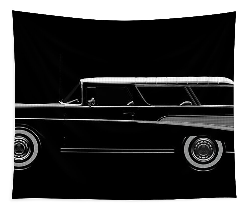 Auto Tapestry featuring the digital art 57 Chevy Nomad by Peter J Sucy
