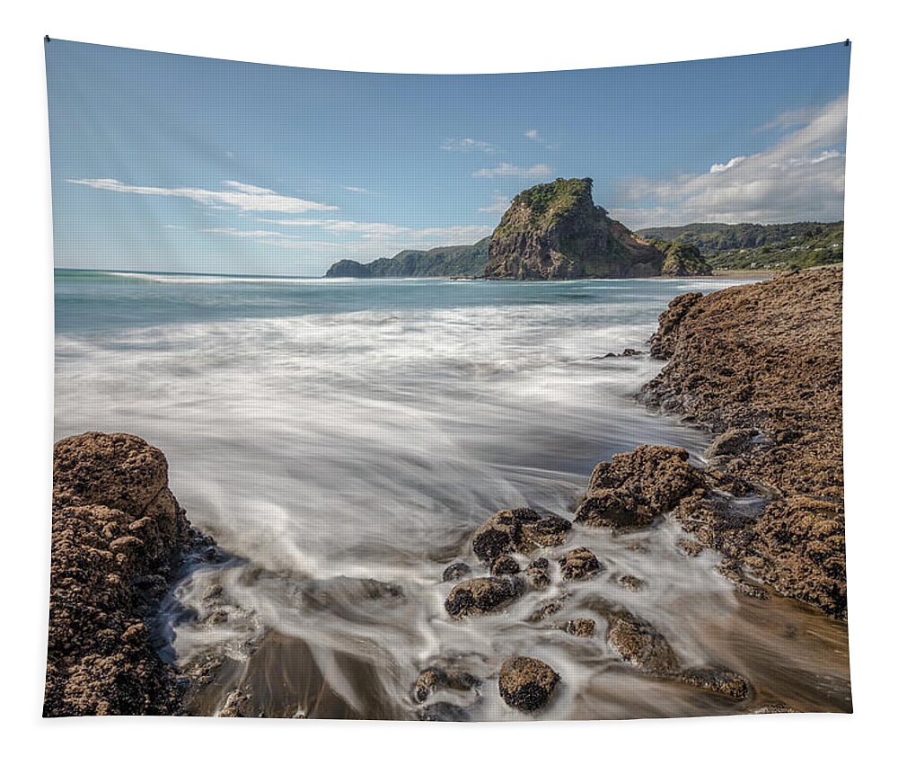 Piha Beach Tapestry featuring the photograph Piha Beach - New Zealand #7 by Joana Kruse