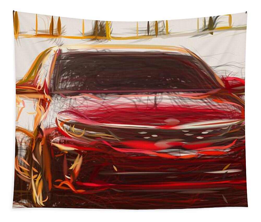Kia Tapestry featuring the digital art Kia Optima Draw #10 by CarsToon Concept