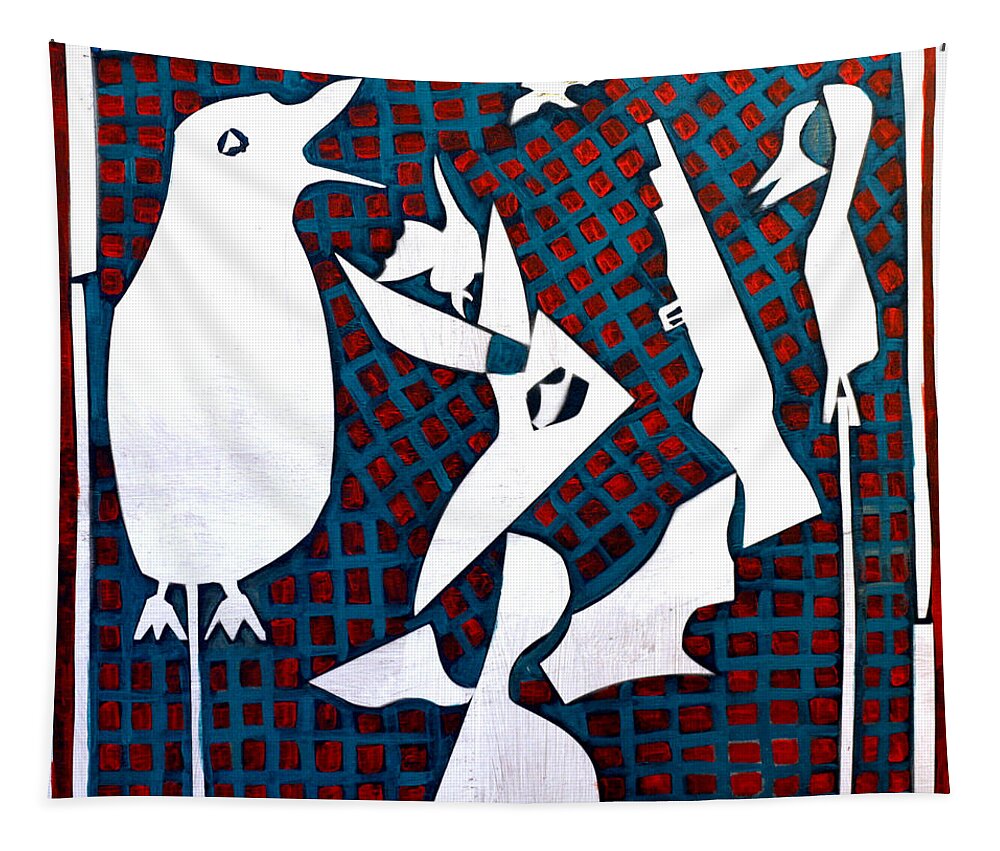 Bird Hunting Tapestry featuring the painting A bird hunting birds 3 by Edgeworth Johnstone