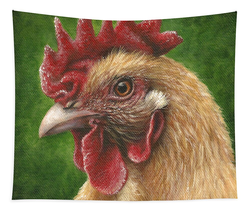 Chicken Tapestry featuring the painting A Chicken for Terry by Kim Lockman