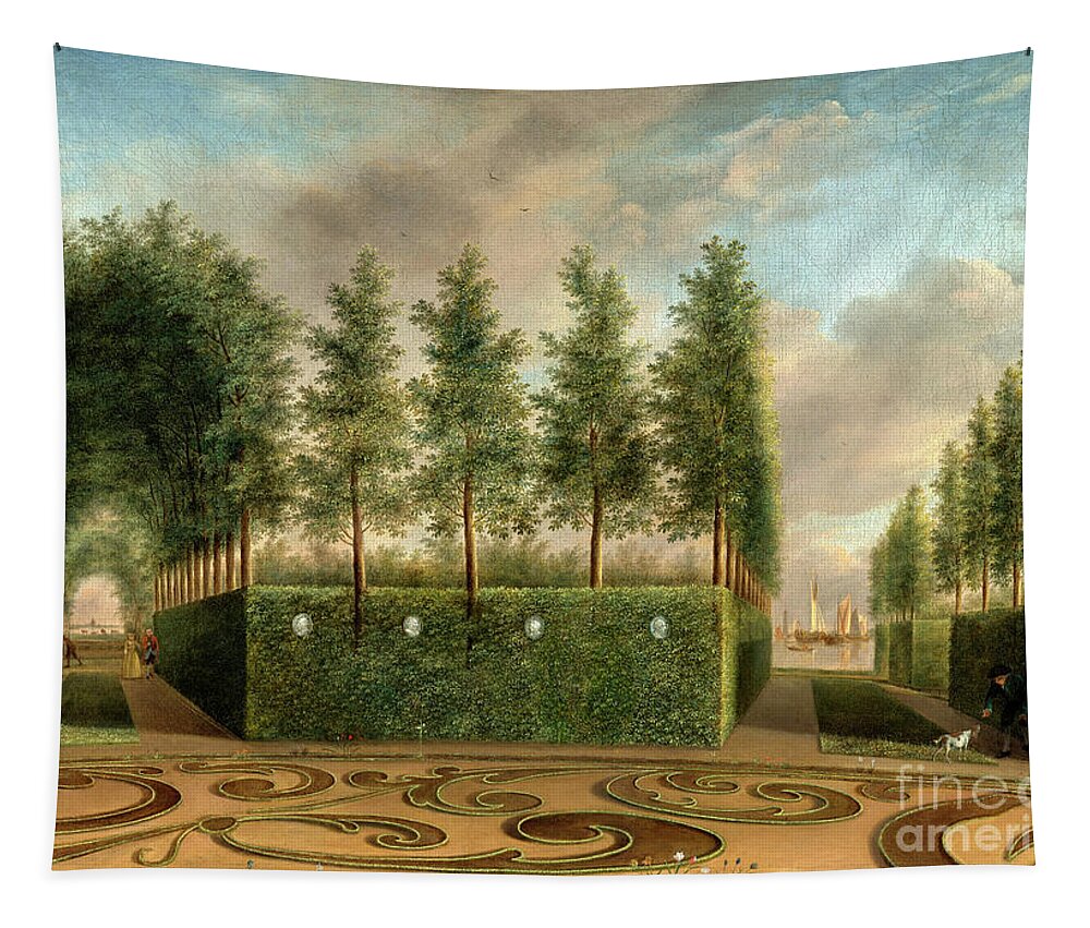 Vintage Art Tapestry featuring the painting A Formal Garden by Audrey Jeanne Roberts