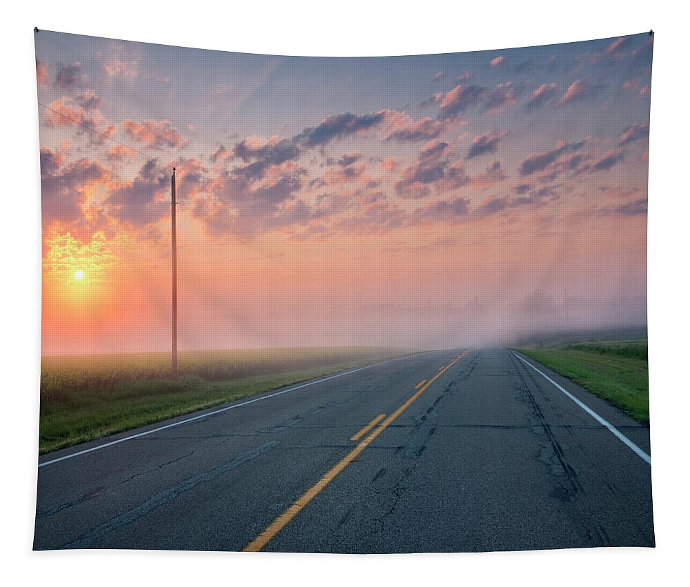 Highway Tapestry featuring the photograph A Morning in the Country by Dan Jurak