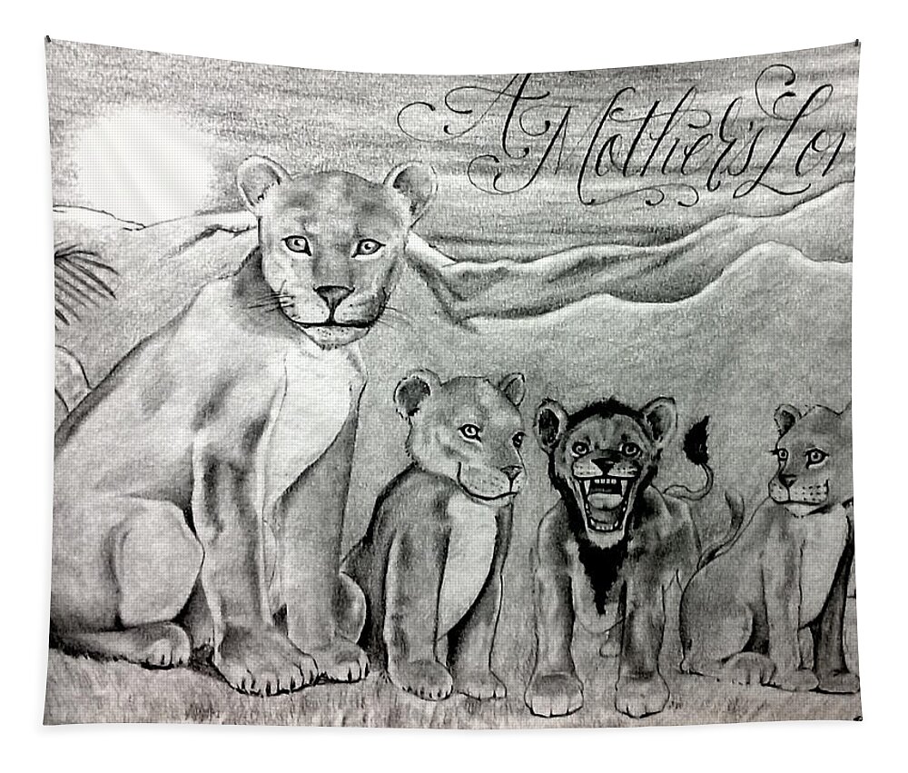 Mexican American Art Tapestry featuring the drawing A Motherz Pride by Joseph Lil Man Valencia