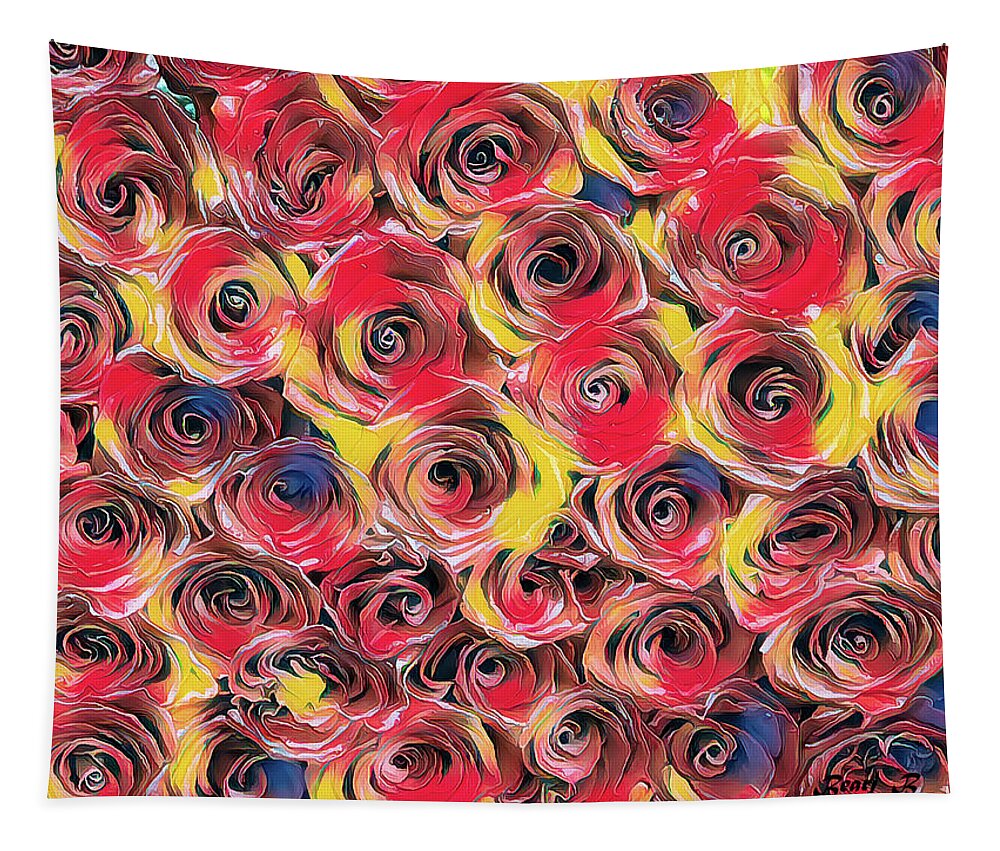 Roses Tapestry featuring the photograph A Panel of Roses by Bearj B Photo Art