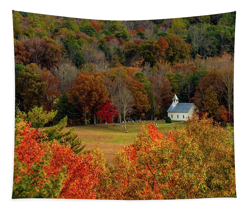 Church Tapestry featuring the photograph A Rich View by Marcy Wielfaert