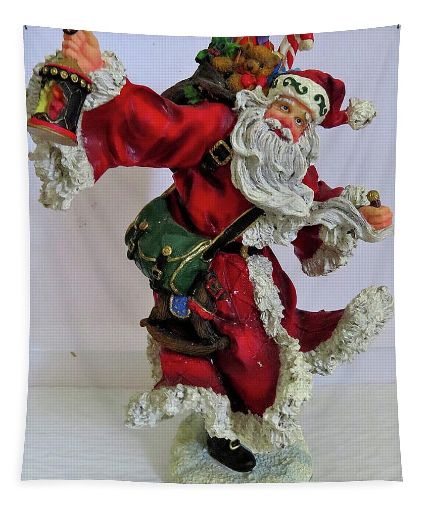 Santa Claus Tapestry featuring the photograph A Right Jolly Old Elf by Linda Stern