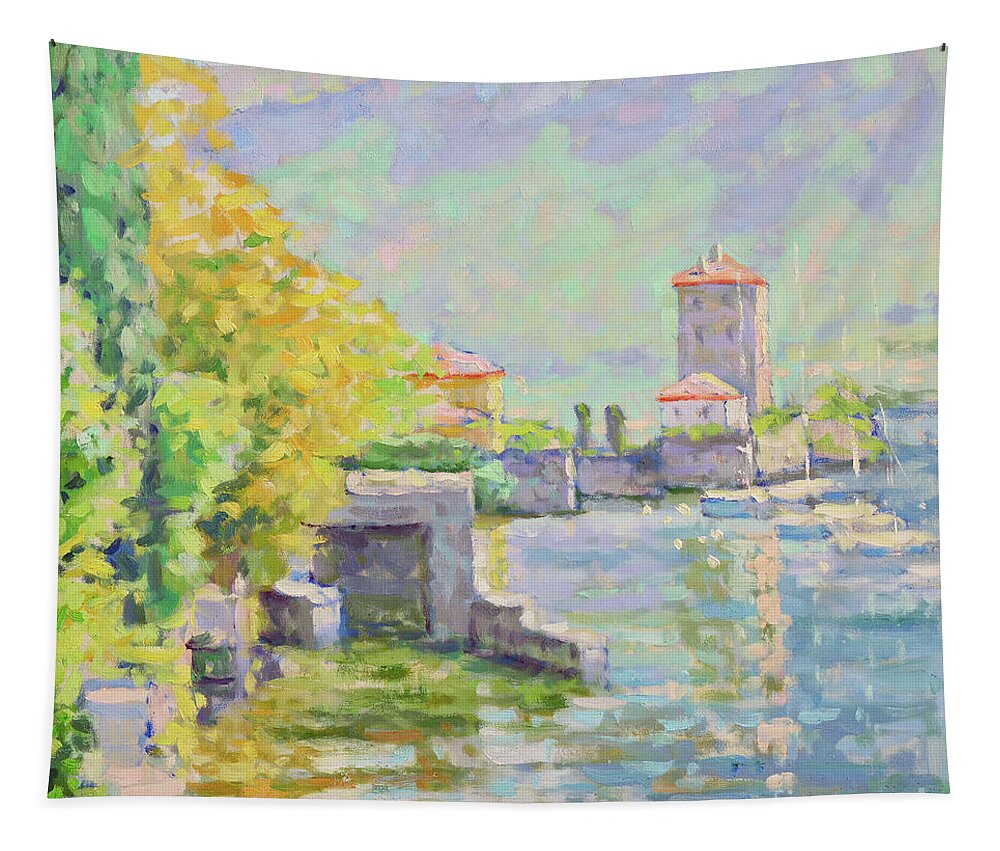 Jerry Fresia Tapestry featuring the painting A Taste of Summer in May by Jerry Fresia