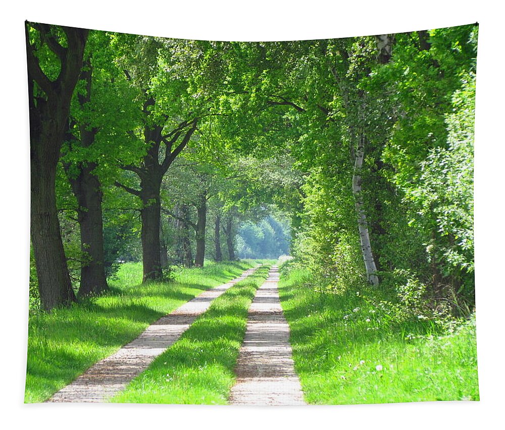 Walk Tapestry featuring the painting A walk through Winsen Luhe by Patricia Piotrak