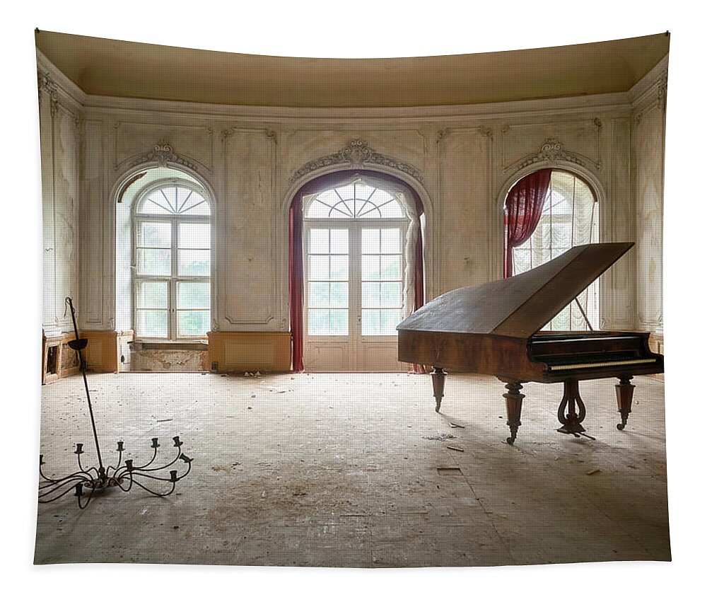 Urban Tapestry featuring the photograph Abandoned Grand Piano by Roman Robroek