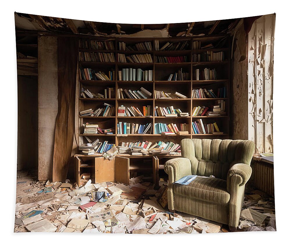 Abandoned Tapestry featuring the photograph Abandoned Reading Room by Roman Robroek