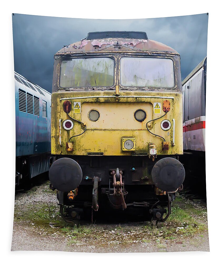 Abandoned Tapestry featuring the photograph Abandoned Yellow Train by Scott Lyons