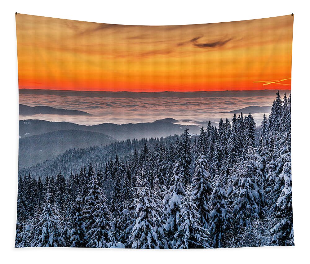 Bulgaria Tapestry featuring the photograph Above Ocean Of Clouds by Evgeni Dinev