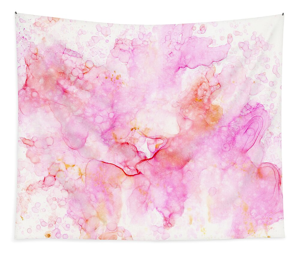 Pink Tapestry featuring the painting Abstract 36 by Lucie Dumas