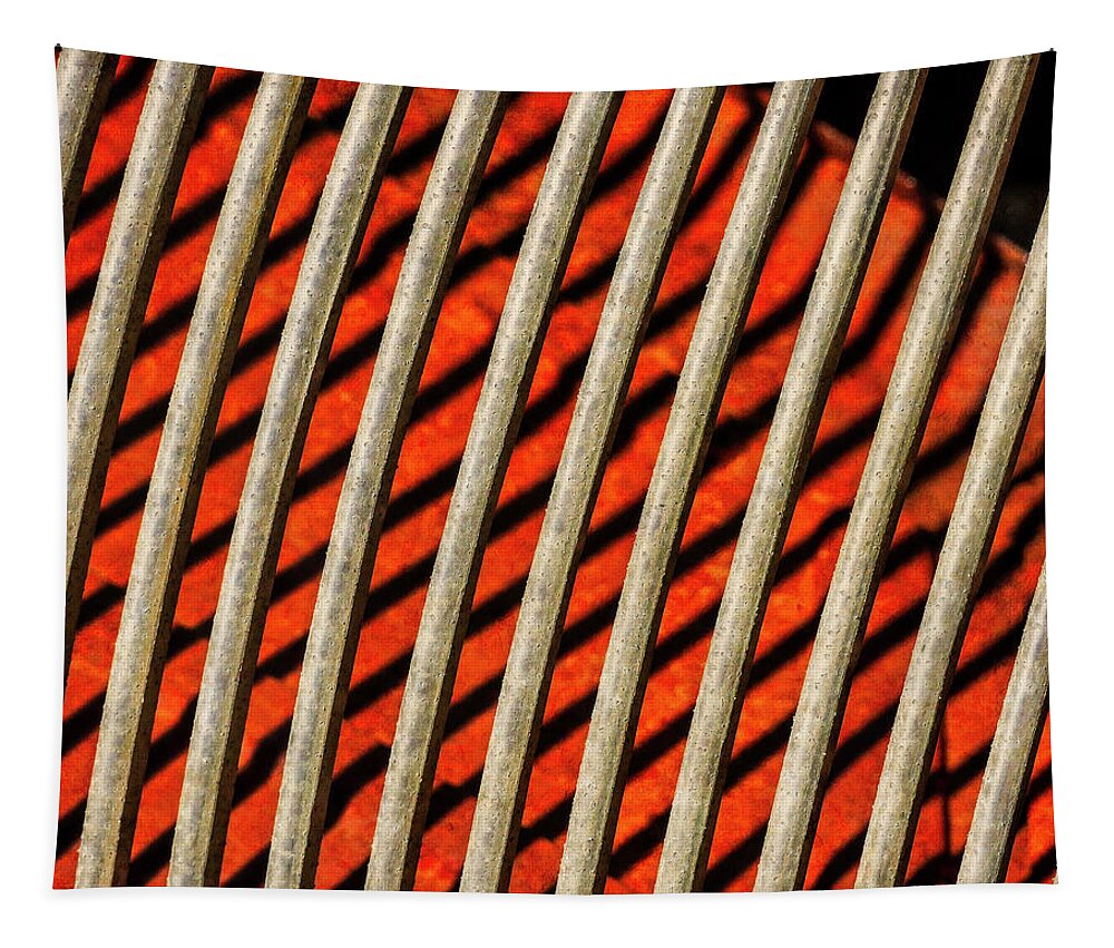  Industrial Tapestry featuring the photograph Abstract Metal Grate by Sandra Selle Rodriguez