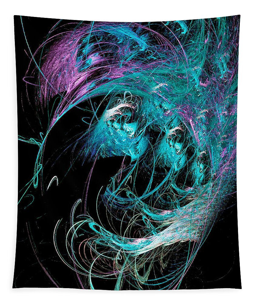Octopus Tapestry featuring the digital art Abstract Octopus Fractal Art Light Blue by Don Northup