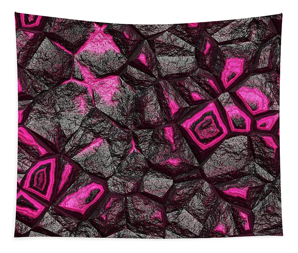 Rock Wall Tapestry featuring the digital art Abstract Pink Wall Patchy by Don Northup