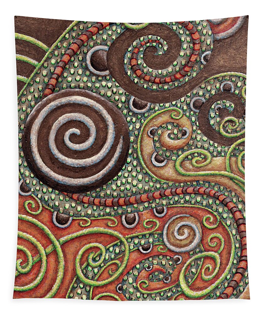 Whimsical Tapestry featuring the painting Abstract Spiral 10 by Amy E Fraser