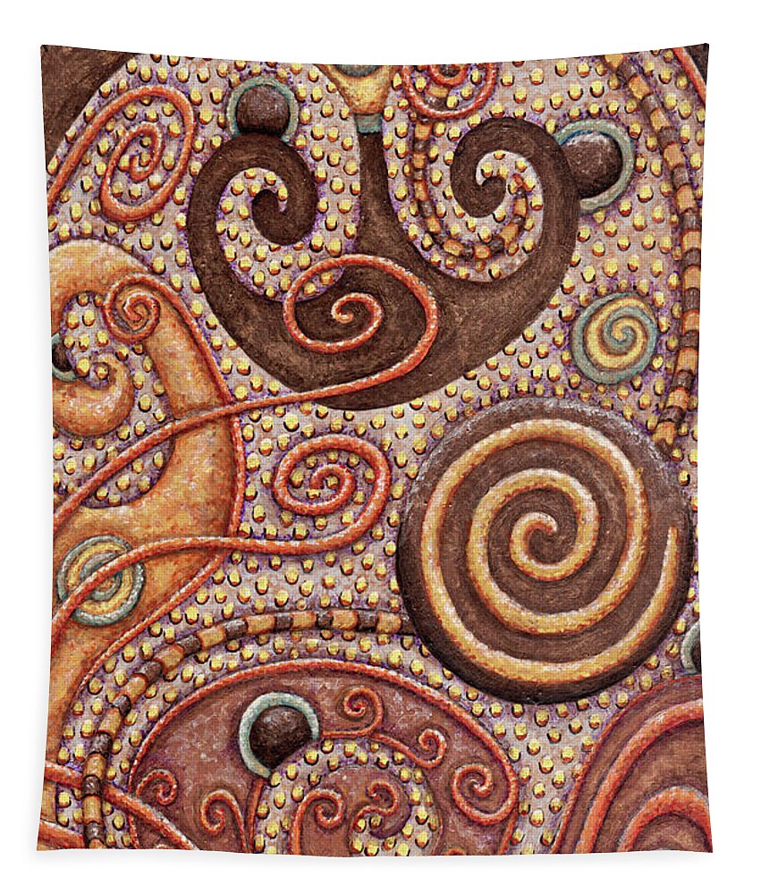 Whimsical Tapestry featuring the painting Abstract Spiral 2 by Amy E Fraser