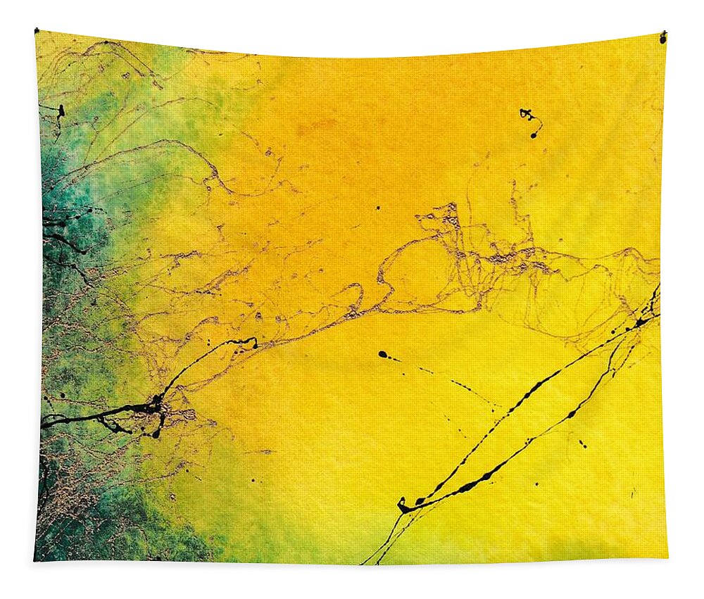 Abstract Tapestry featuring the painting Abstracts series 4 - 2 by Louise Adams