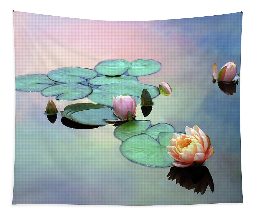 Lilies Tapestry featuring the photograph Afloat by Jessica Jenney
