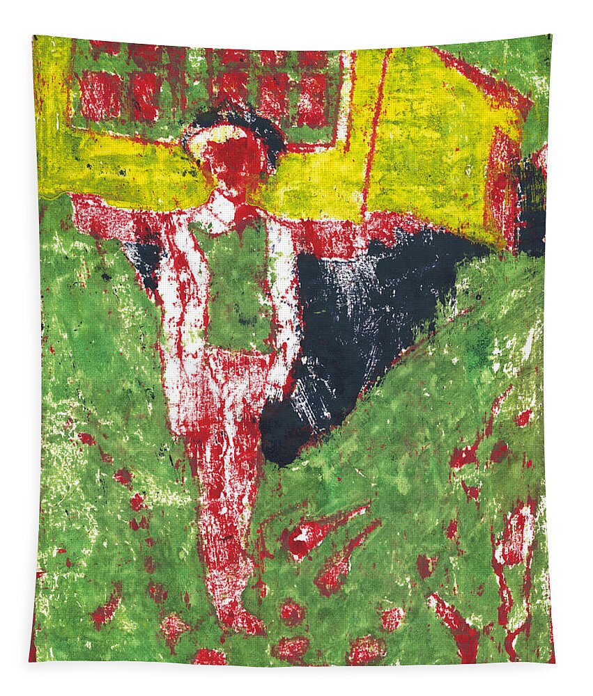 Painting Tapestry featuring the painting After Billy Childish Painting OTD 37 by Edgeworth Johnstone