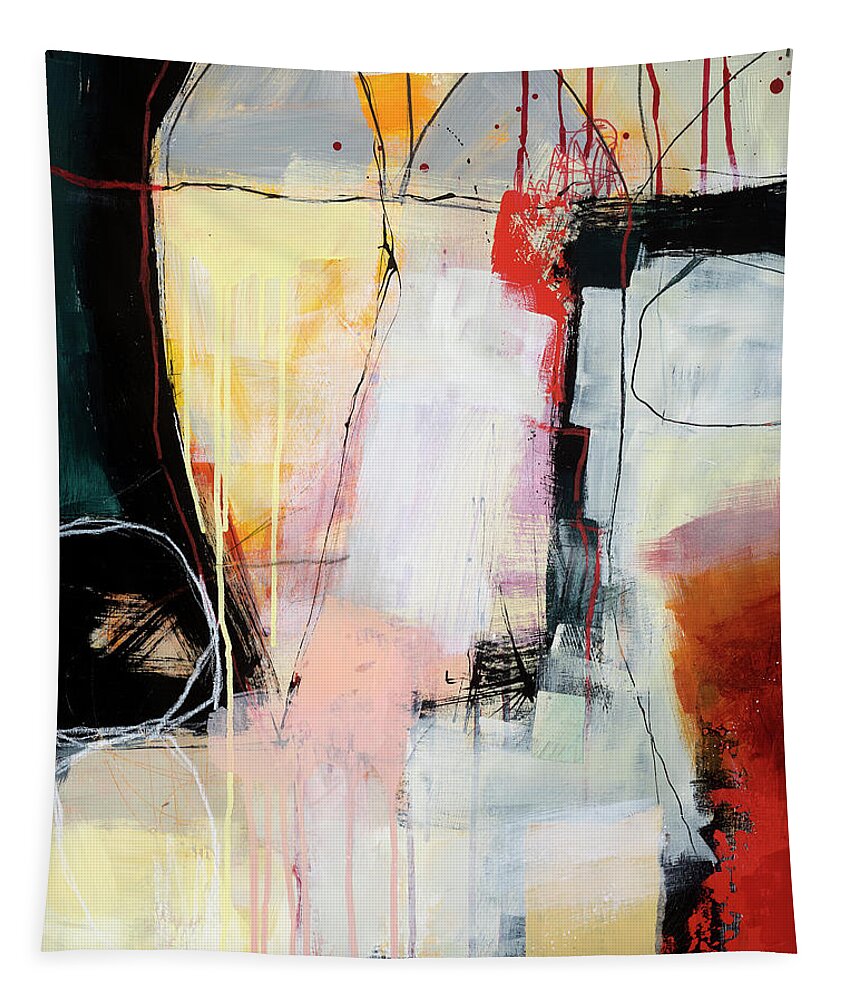 Abstract Art Tapestry featuring the painting Aftermath #1 by Jane Davies