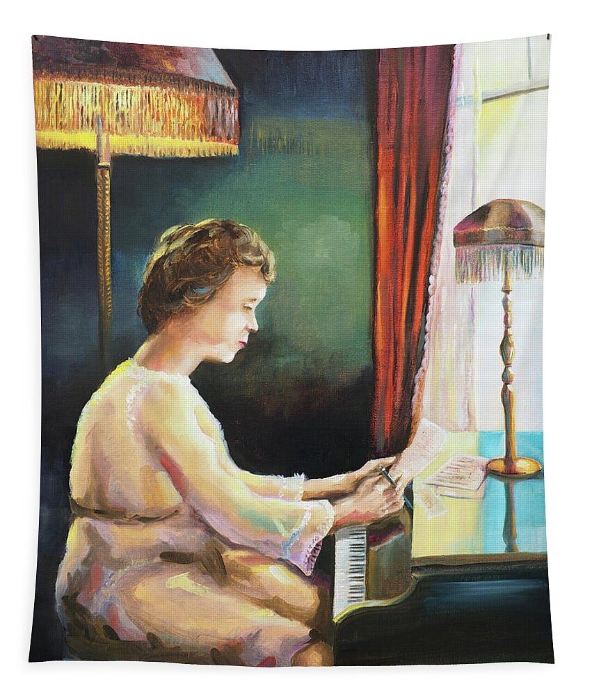 Music Tapestry featuring the painting Afternoon Arrangement by David Bader