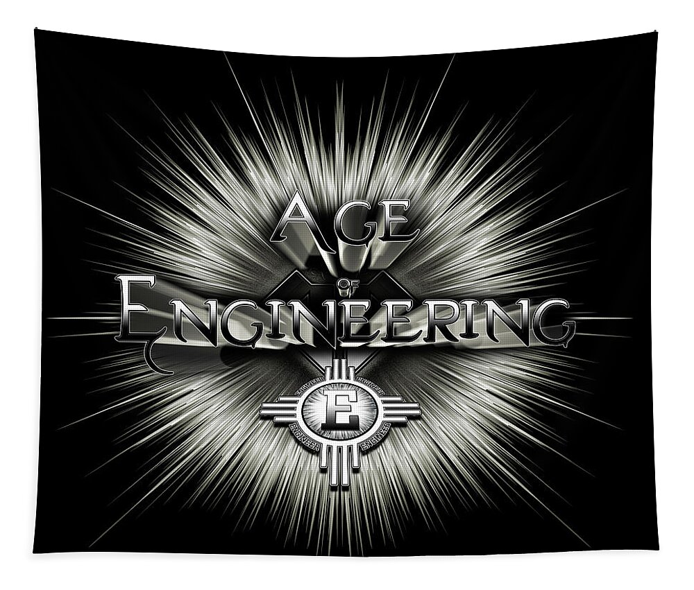 Engineer Tapestry featuring the digital art Age Of Engineering ISOTXT by Rolando Burbon
