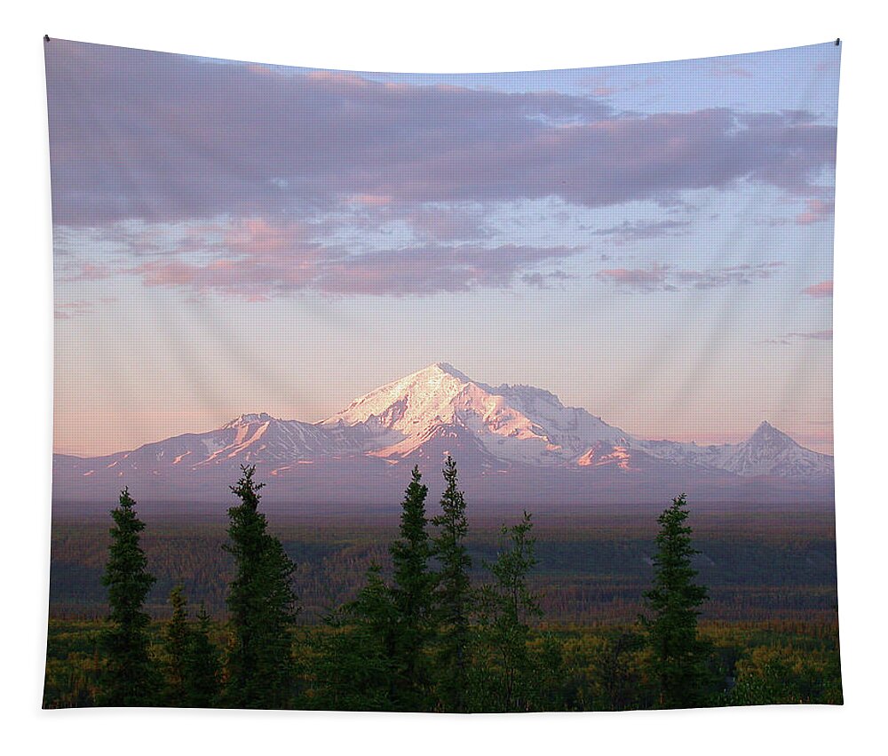 Alaska Tapestry featuring the photograph Alaska Mountain Sunset by Mark Duehmig