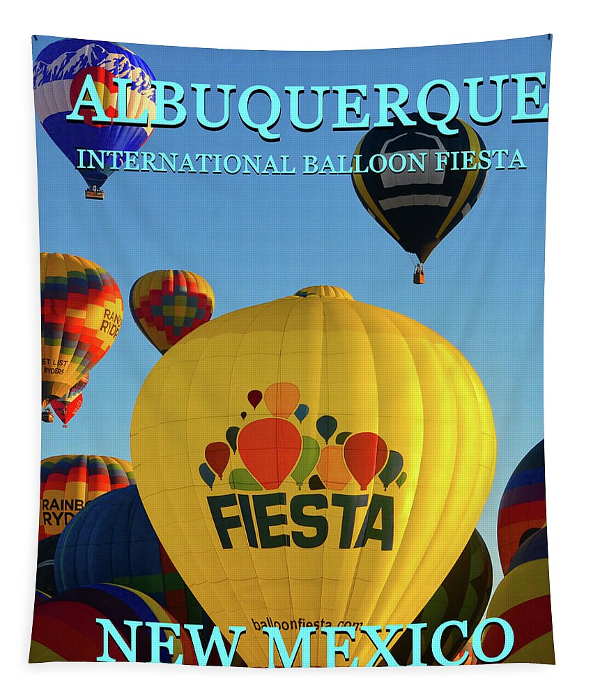 Albuquerque International Balloon Fiesta Tapestry featuring the photograph Albuquerque Internation Balloon Fiesta Work D by David Lee Thompson