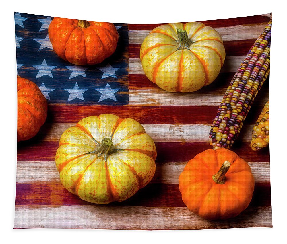 American Tapestry featuring the photograph American Autumn Harvest by Garry Gay