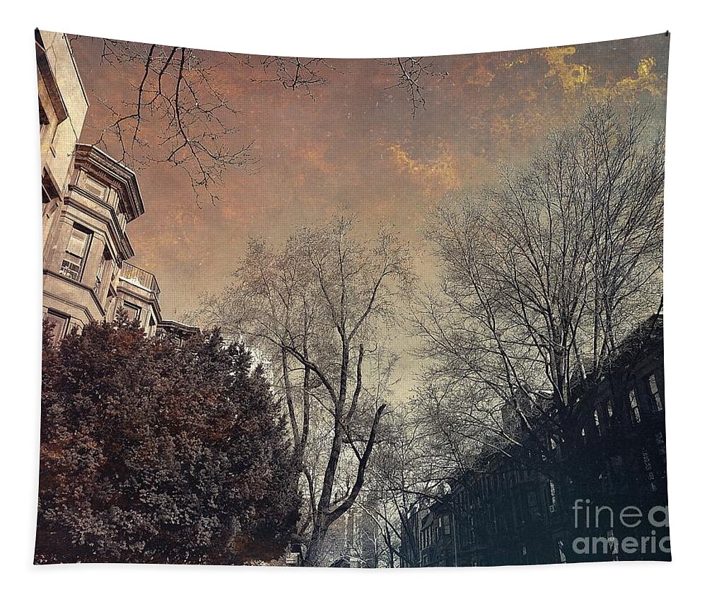 Brooklyn Tapestry featuring the photograph Among the Brownstones - Gift for New Yorkers by Onedayoneimage Photography