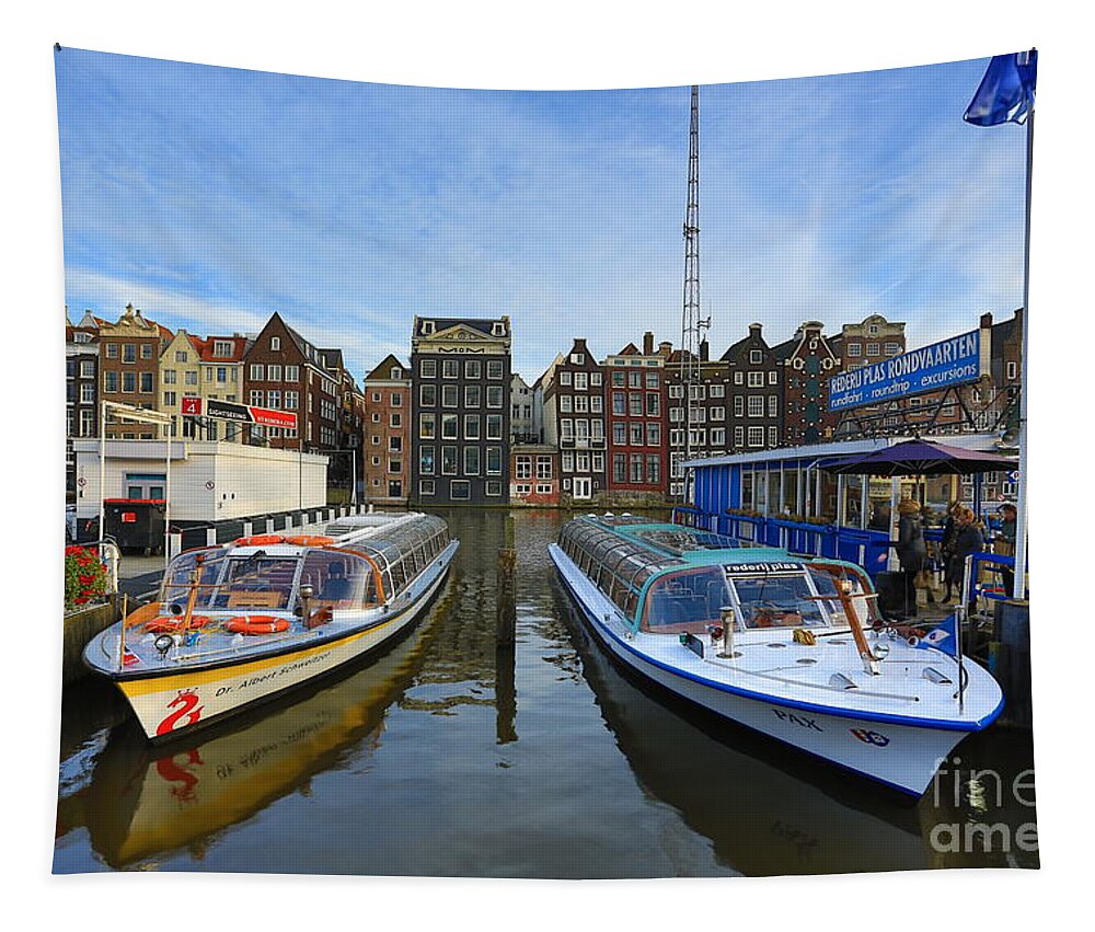 Amsterdam Tapestry featuring the photograph Amsterdam Central by Mina Isaac