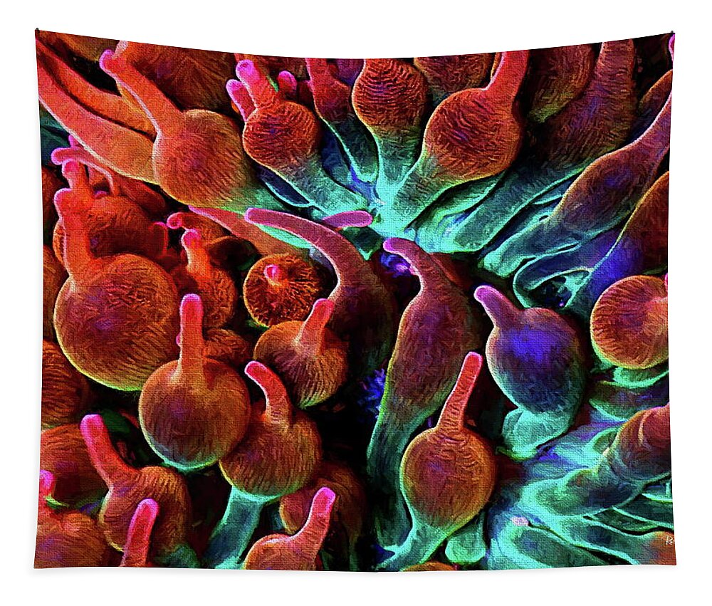Anemone Tapestry featuring the digital art Anemone by Russ Harris