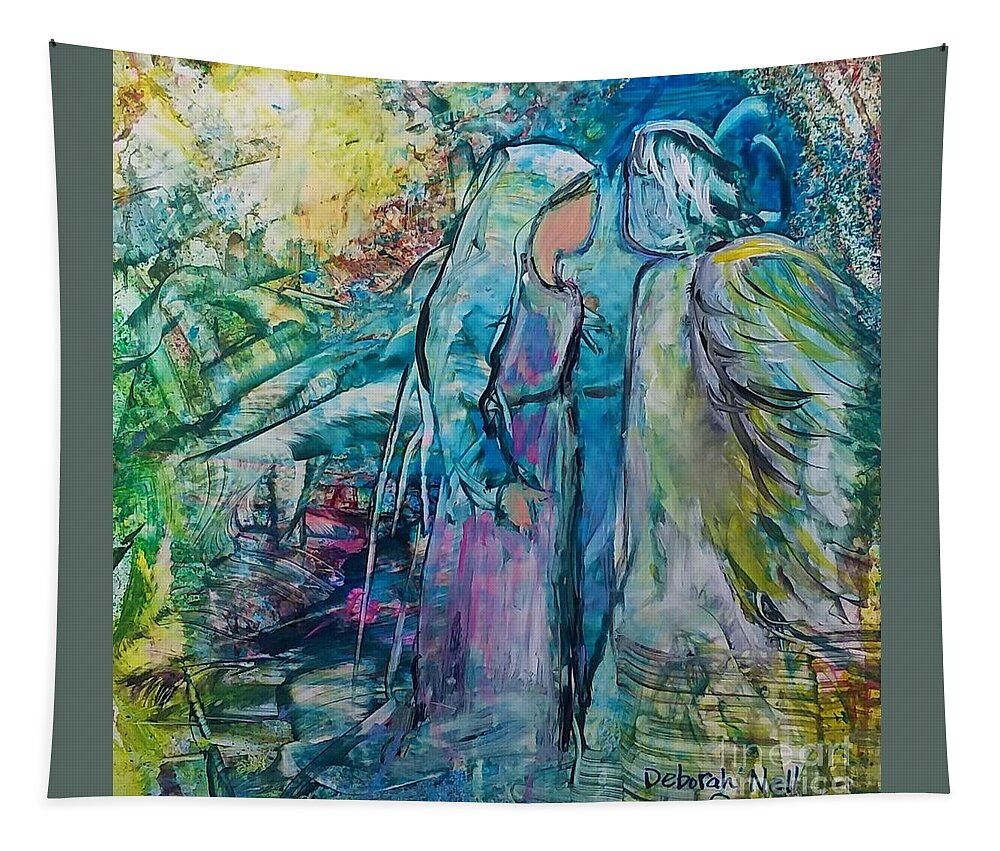 Angel Tapestry featuring the painting Angel Encounter by Deborah Nell