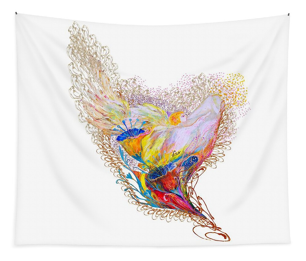 Angels Tapestry featuring the digital art Angel series #2 by Elena Kotliarker