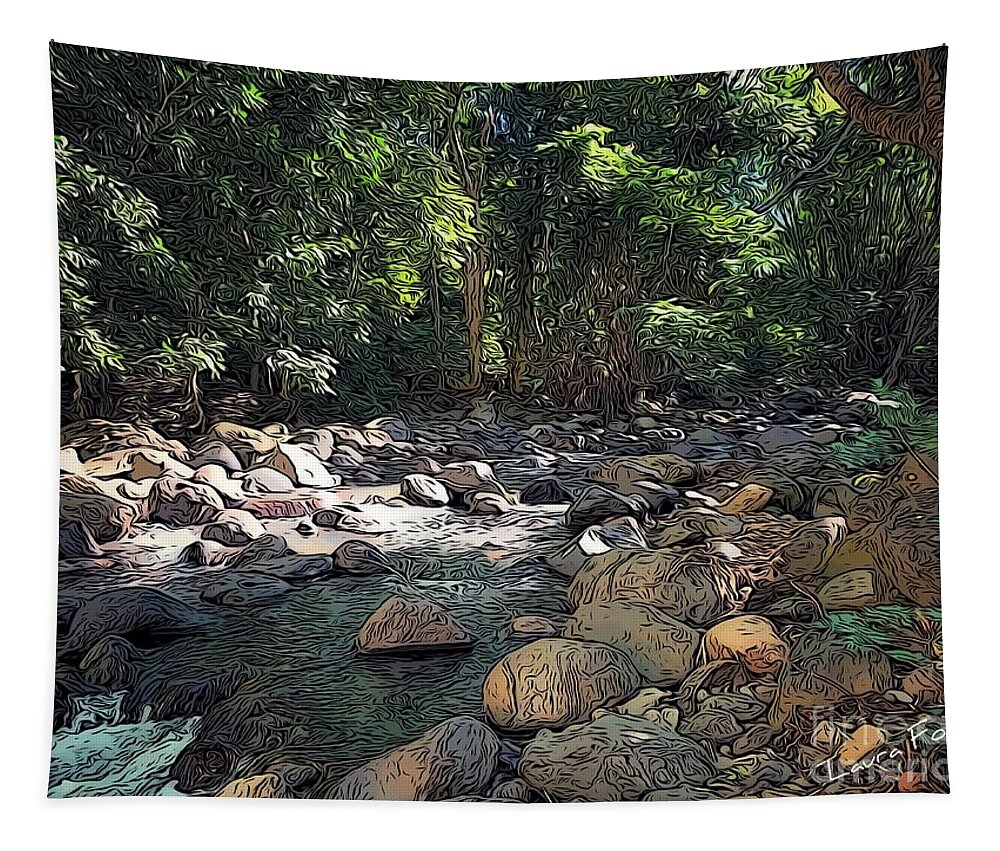 Digital Art Tapestry featuring the digital art Annandale River by Laura Forde