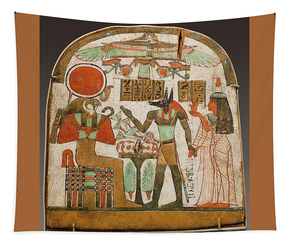 Ancient Tapestry featuring the painting Anubis Leading The Deceased by Science Source