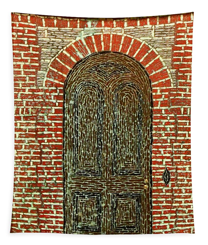 Door Tapestry featuring the painting Arched Door by DLWhitson