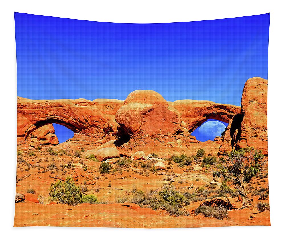 Arches Tapestry featuring the photograph Arches Moon Eye by Greg Norrell