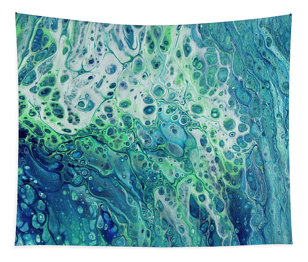 Poured Acrylics Tapestry featuring the painting Arctic Tundra by Lucy Arnold