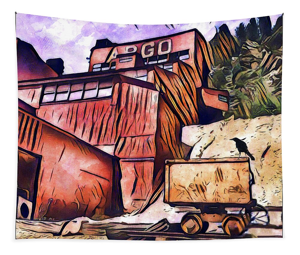 Gold Mine Tapestry featuring the photograph Argo Mine in Idaho Springs Colorado by Peggy Dietz