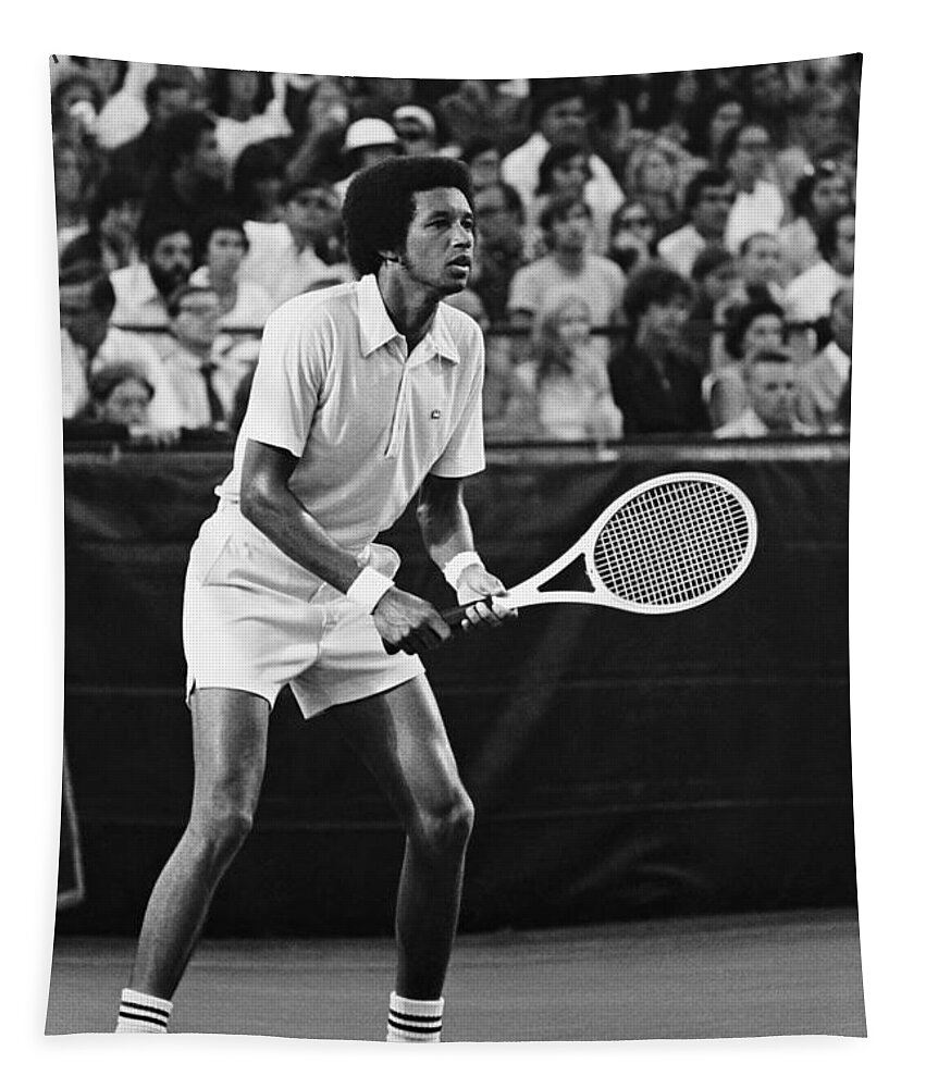 20th Century Tapestry featuring the photograph Arthur Ashe, American Tennis Champion by Christopher W. Morrow