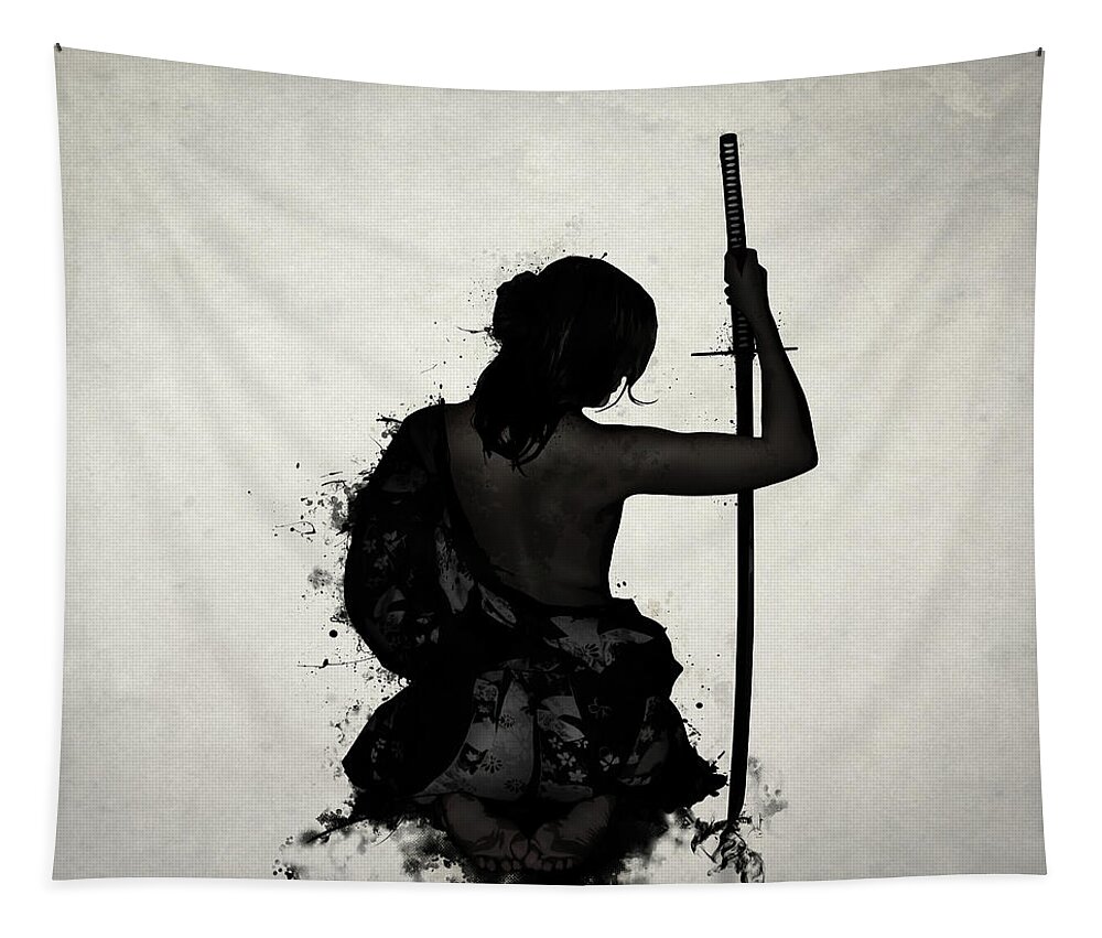 Female Tapestry featuring the digital art Female Samurai - Onna Bugeisha by Nicklas Gustafsson