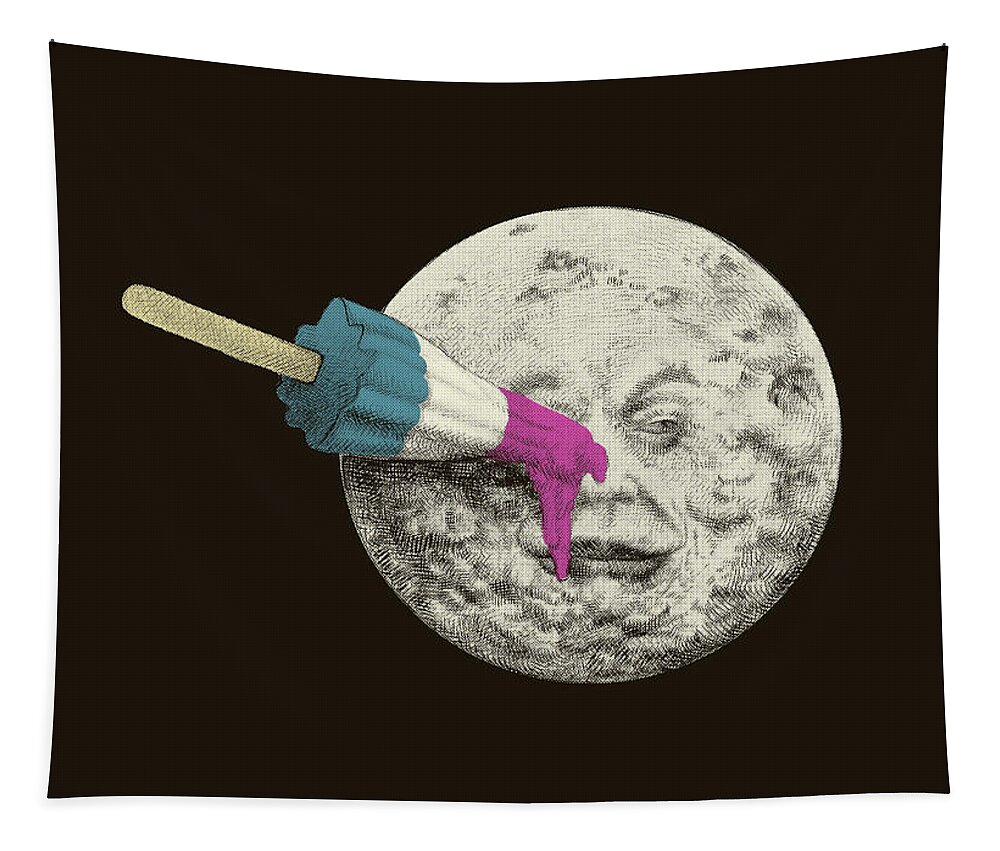 Moon Tapestry featuring the drawing Summer Voyage - Option #1 by Eric Fan