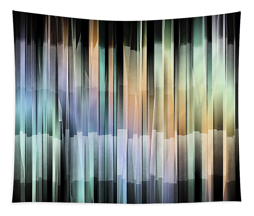 Stripes Tapestry featuring the digital art Colorful Textured Stripes by Phil Perkins
