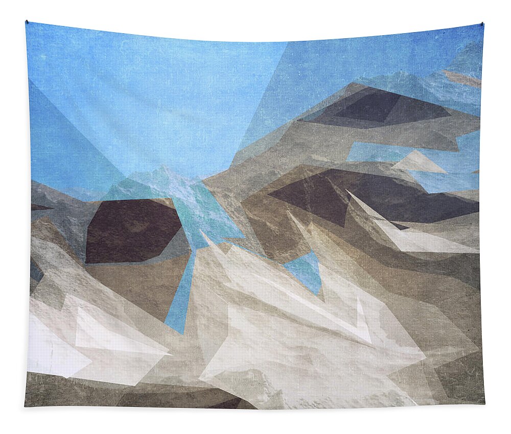 Mountain Tapestry featuring the digital art Angles Mountain by Phil Perkins